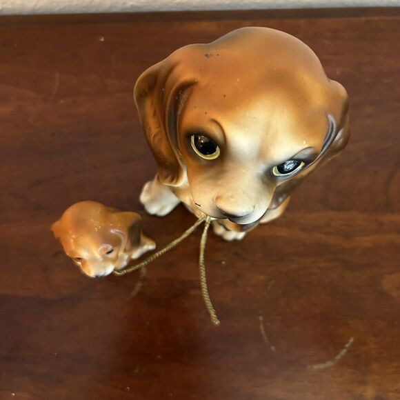 Vtg MCM Big Eyed Cocker Spaniel Dog w Leashed Puppies JAPAN Brinn's Foil Sticker - Picture 8 of 10